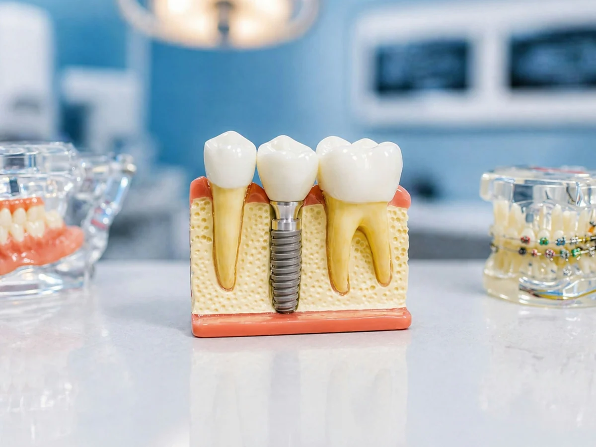 Model implantu zęba z koroną